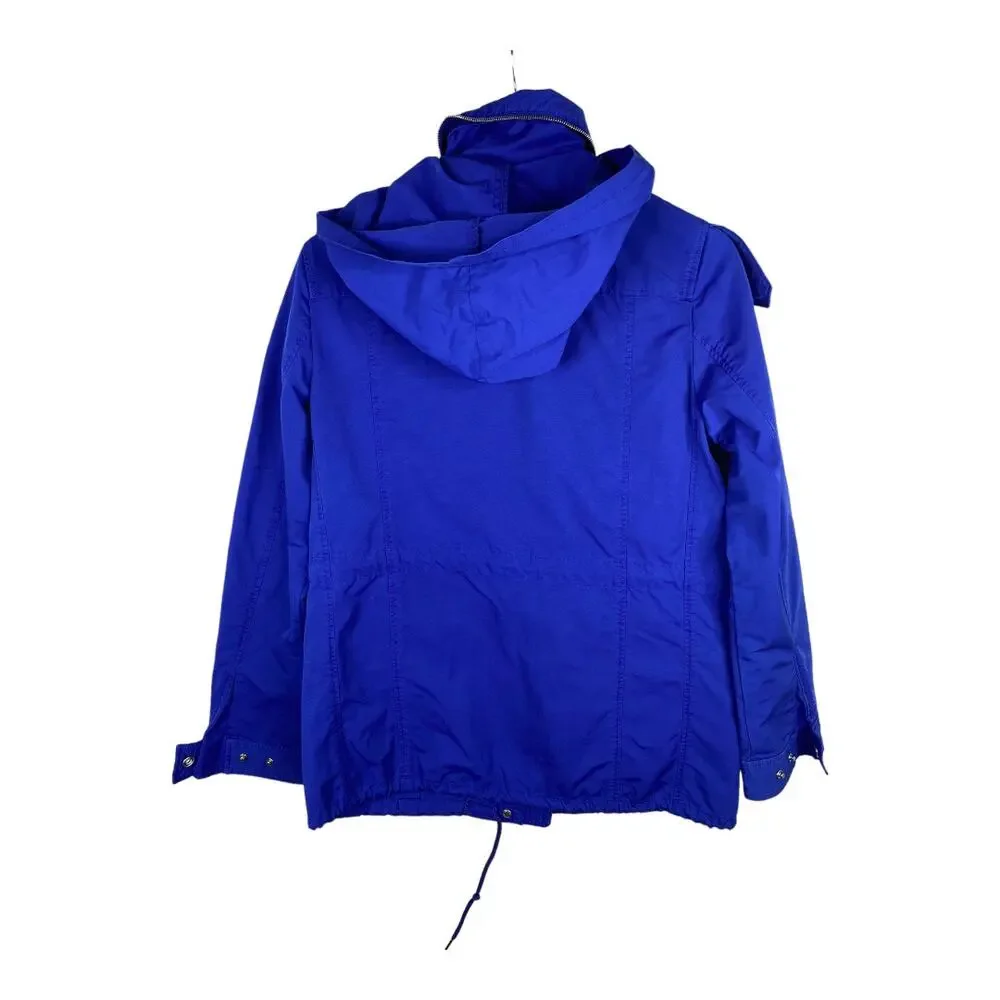 Tatras Women Aurora Hooded Military Utility Jacket Blue Small Medium Minimal Fit